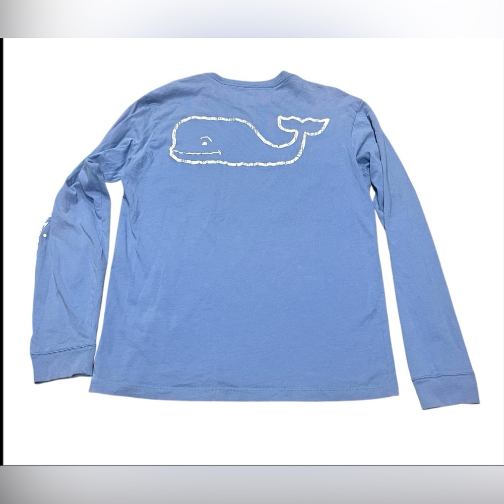 🩵Vineyard Vines Shirt Mens Long Sleeve Blue Pocket Whale Size XS Big Logo🩵